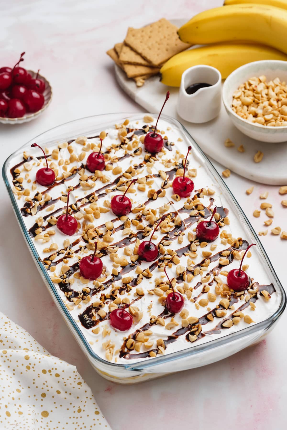Stress-Free Entertaining: Make-Ahead No-Bake Banana Split Cake